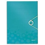 Leitz chemises 3 rabats a elastique wow en polypopyl�ne. coloris menthe.