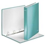 Leitz classeur 4 anneaux Ø25 wow en carton pellicul�. dos 40mm. format a4 + . coloris menthe.