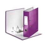 Leitz classeur a levier 180 wow en carton pellicul�, dos 8 cm, coloris violet