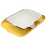 Leitz corbeille a courrier a4 avec organiseur de bureau, cosy, jaune,