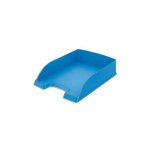 Leitz corbeille a courrier plus en polystyrne - dimensions : l25, 5 x h7 x p36 cm bleu clair