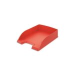 Leitz corbeille a courrier plus en polystyr�ne - dimensions : l25, 5 x h7 x p36 cm rouge clair