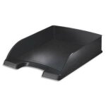 Leitz corbeille a courrier style noir - dimensions : l25, 5 x h7 x p35, 7 cm