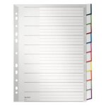 Leitz intercalaires en plastique, vierges, format a4, extra