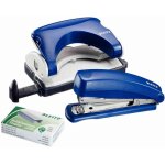 Leitz lot agrafeuse 5517 + perforateur 5055 bleu + agrafes n10