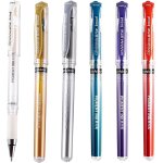 Letnerny - lot de 6 stylos a bille a encre gel mtallique ¿ largeur de trait de 1 mm, pointe en mtal, ...