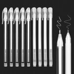 Letnerny - lot de 9 stylos gel blancs avec pointe de 0, 6 mm 0, 8 mm, marqueur blanc, pinceaux blancs ...
