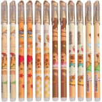 Letnerny - capybara lot de 12 stylos a bille effaables a encre gel avec pointe pour enlever l'encre ...