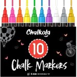 Letnerny - set 10 feutre craie liquide effaable avec or et argent pointe rversible 6mm chalk marker ...