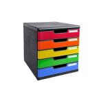 Liderpapel - module de classement exacompta modulo 5 tiroirs - noir / assortis