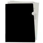 Liderpapel pack 10 pochettes coin polypropylene 180 microns a4 210x297mm cap 20f noir opaque