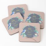 Lige sous - verres en bois cahier a spirale pioneer service school 2022 (floral) 9, 5 cm lot de 4 pour ...