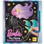 Lisciani - barbie - carnet de croquis sirene a gratter - livre magique