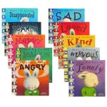 Livre de gestion des emotions en anglais, 10 nouvelles, livre d'images  quand je me sens mal lapin fourrure , ...