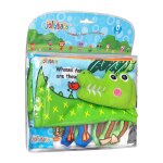 Livre en tissu avec hochets, avec pieds crocodile, 3d, lavable, d�pliant, activit�, animal, jouet educatif ...