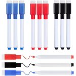 Loc - kqrzg feutres pour tableau blanc effa�ables a sec, 12 pi�ces, sans magn�tisme, avec embout effaceur, ...