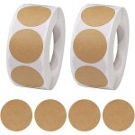 Lot de 1 000 etiquettes autocollantes rondes en papier kraft de 2, 5 cm, pour p�tisserie, cong�lateur, ...