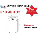 Lot de 10 bobine, rouleau papier thermique haute capacit 57 x 46 x 12 rouleaux pour terminal carte bancaire ...
