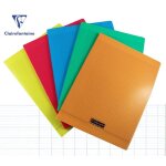 Lot de 10 cahiers - 24x32(cm) - grands carreaux - 96 pages - couverture en polypro - sans spirale - clairefont ...