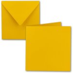 Lot de 10 cartes pliantes carrées, 15 x 15cm, avec enveloppes, jaune miel, collage humide, pour cartes ... Lot de 10 cartes pliantes carrées, 15 x 15cm, avec enveloppes, jaune miel, collage humide, pour cartes ...