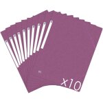 Lot de 10 chemises cartonnees 3 rabats format a4 fermeture elastiques - pochettes couleur prune