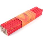 Lot de 10 crayons de charpentier octogonaux noirs - mine epaisse - bricolage, menuiserie