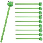 Lot de 10 crayons a papier avec gomme amusante grenouille, ours, coeur, football motif animaux de dessin ...