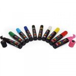 Lot de 10 marqueurs posca pc - 17k pointe extra - large rectangulaire