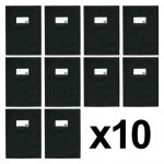 Lot de 10 prot�ge - cahiers 21 x 29, 7 cm a4 plastique noir apli