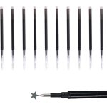 Lot de 10 recharges pour stylo roller effaable de 0, 7 mm, encre noire, recharge remplaable, pointe ...