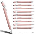 Lot de 10 stylos a bille amusants avec pointe de stylet, encre noire, stylos r�tractables personnalis�s, ...