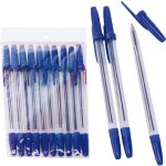 Lot de 10 stylos a bille de couleur bleue fourniture scolaire bureautique etudiant