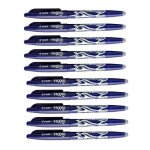 Lot de 10 stylos frixion ball pointe moyenne 0. 7mm bleu pilot