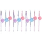 Lot de 10 stylos gel de haute qualit� avec boules d�coratives en peluche - durables, prise en main confortable ...