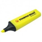 Lot de 10 surligneur pointe biseaut�e jaune stabilo boss