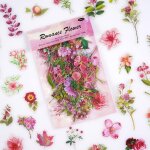 Lot de 100 autocollants d�coratifs transparents a fleurs roses pour plantes florales vintage - pour journal ...