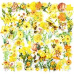 Lot de 100 autocollants d�coratifs transparents vintage avec plantes a fleurs vintage, pour journal ind�sirabl ...