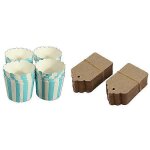 Lot de 100 cartes kraft festonnées rustiques de 40 mm x 70 mm, etiquettes marron vierges et 50 caissettes ... Lot de 100 cartes kraft festonnées rustiques de 40 mm x 70 mm, etiquettes marron vierges et 50 caissettes ...