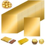 Lot de 100 emballages en aluminium dor - pour chocolat - papier de bonbons - carr - pour dcoration ...