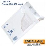 Lot de 100 - enveloppes a bulles type h / 5 - format 270x360 mm
