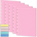 Lot de 100 feuilles de papier ligné rechargeable a5 - pages colorées perforées - recharges pour agenda ... Lot de 100 feuilles de papier ligné rechargeable a5 - pages colorées perforées - recharges pour agenda ...
