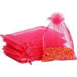Lot de 100 petits sacs cadeaux en organza rose rouge 9 x 12 cm, pochettes a bijoux de mariage avec cordon ... Lot de 100 petits sacs cadeaux en organza rose rouge 9 x 12 cm, pochettes a bijoux de mariage avec cordon ...