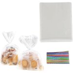 Lot de 100 sachets bonbon cellophane transparents 20 x 30 cm bonbons avec liens torsads petits sachets ...