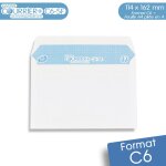 Lot de 1000 enveloppes blanches a6 gamme courrier + c6 - sf