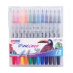 Lot de 12, 18, 24 ou 36 stylos a aquarelle a double pointe, pinceaux de couleurs flexibles, pour dessiner, ...