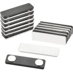 Lot de 12 badges nominatifs aimants autocollants en mtal avec aimant a 2 points pour porte - badge, ...