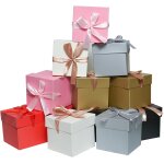 Lot de 12 botes cadeaux carres de couleurs mlanges avec couvercles, 6 couleurs pour anniversaire, ...