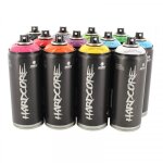 Lot de 12 bombes de peinture - mtn hardcore - couleurs assorties - 400ml