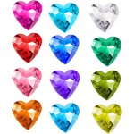 Lot de 12 diamants multicolores en forme de c?ur - 40 mm - dcoration de table - pour mariage