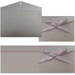 Lot de 12 enveloppes de no�l, grises, avec rubans, carte, 17, 3 x 12, 2 cm, pour f�te pr�natale, anniversaire, ...